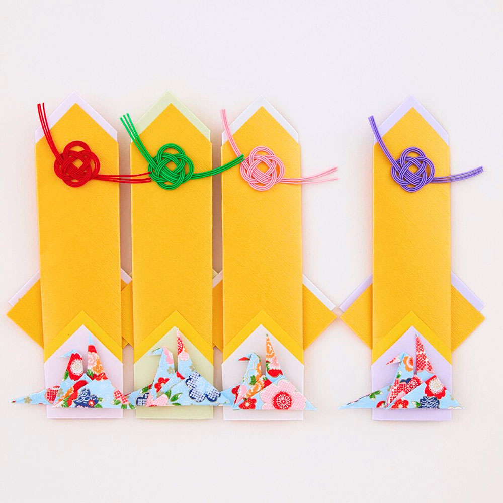 和紙おりがみ箸袋キット　黄金／古典花文様