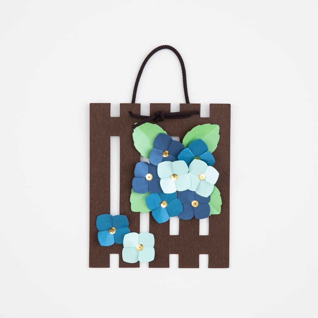 立体切り絵　格子飾り手作りキット紫陽花