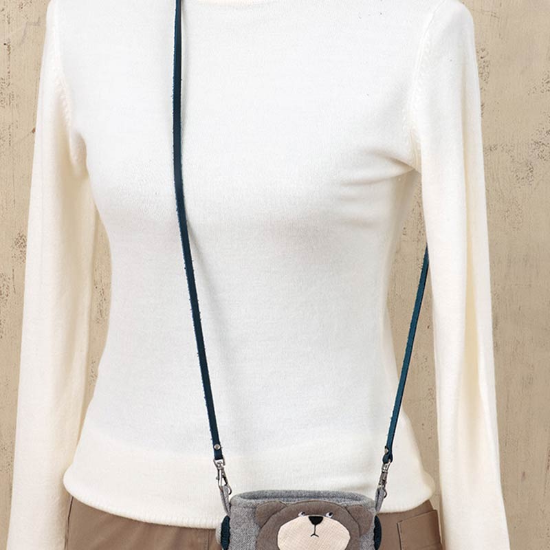 本革細幅ショルダー［紺］