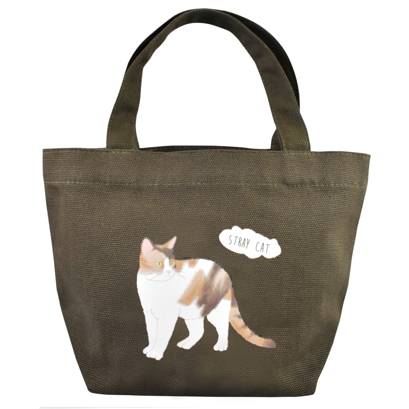 トートバッグミケネコ　カーキ