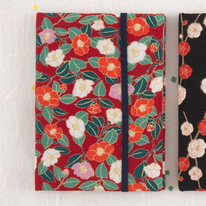 お薬手帳カードケース　小椿・赤