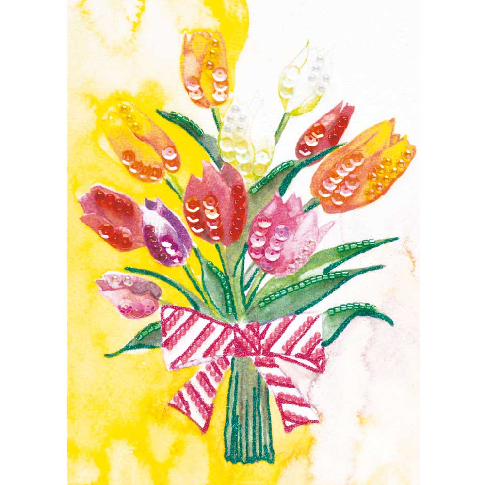 ビーズデコール花　「チューリップ」