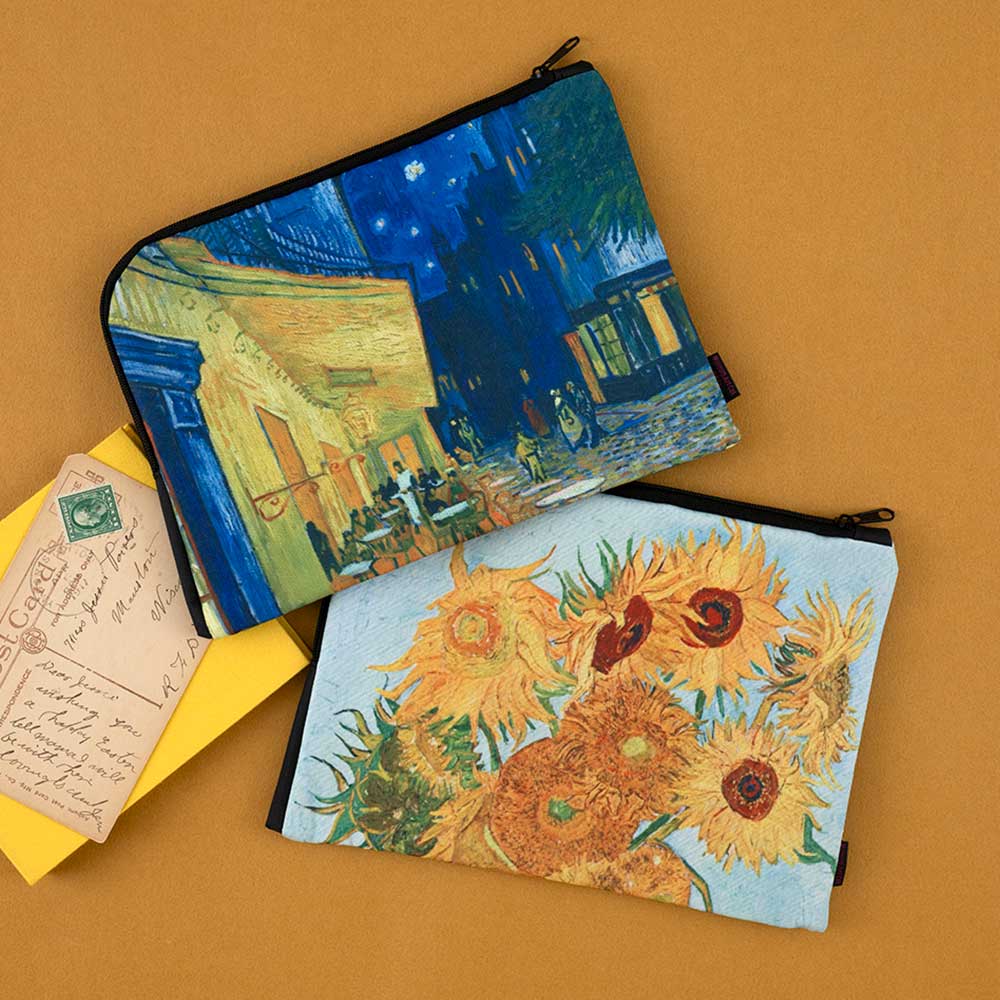 名画フラットポーチ2個セット［ゴッホ］