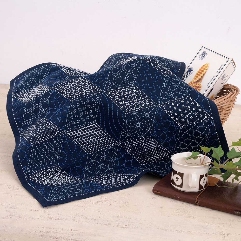 ホビーラホビーレ　刺し子のマルチクロス［CUBE］