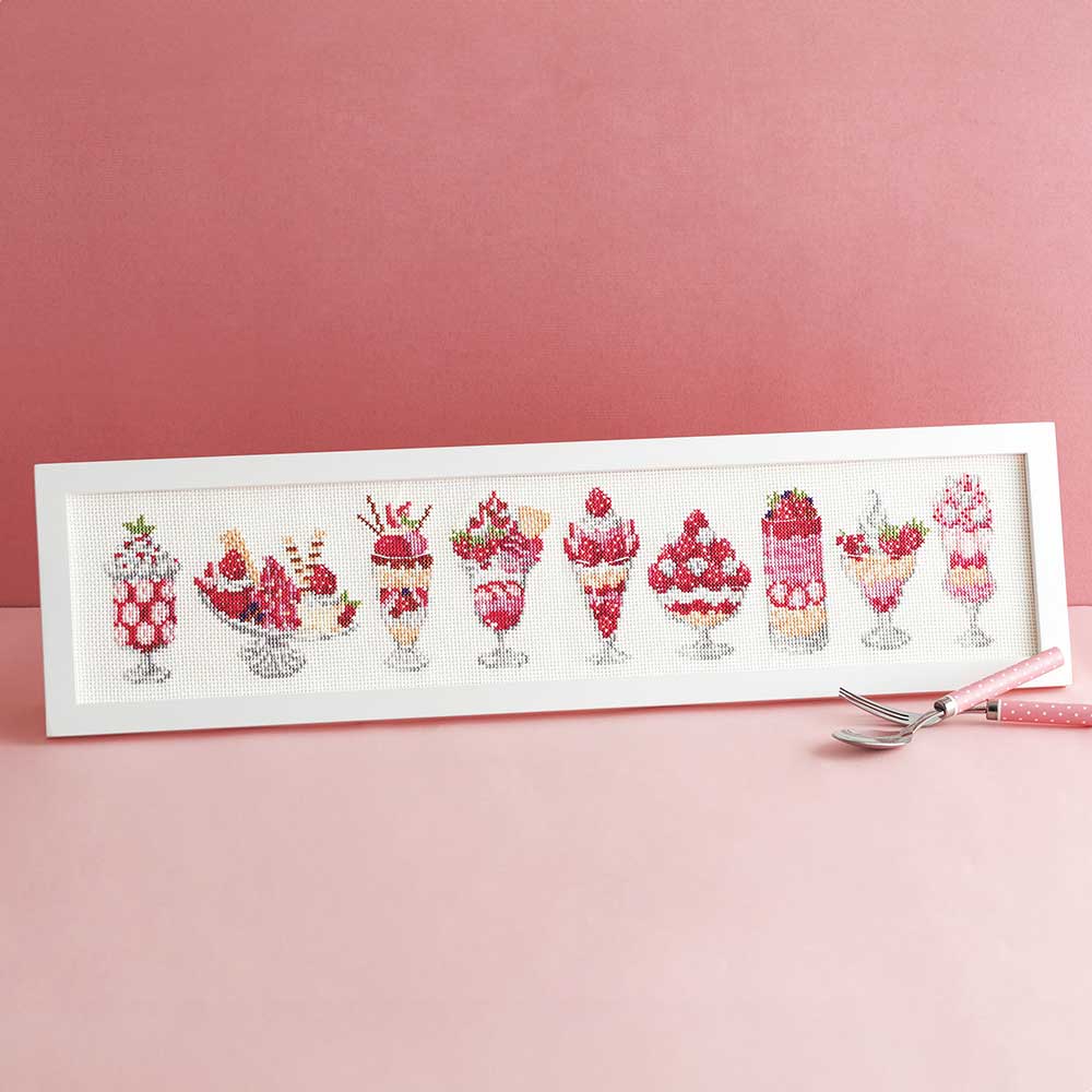 ホビーラホビーレ クロスステッチフレーム［いちごパフェ］