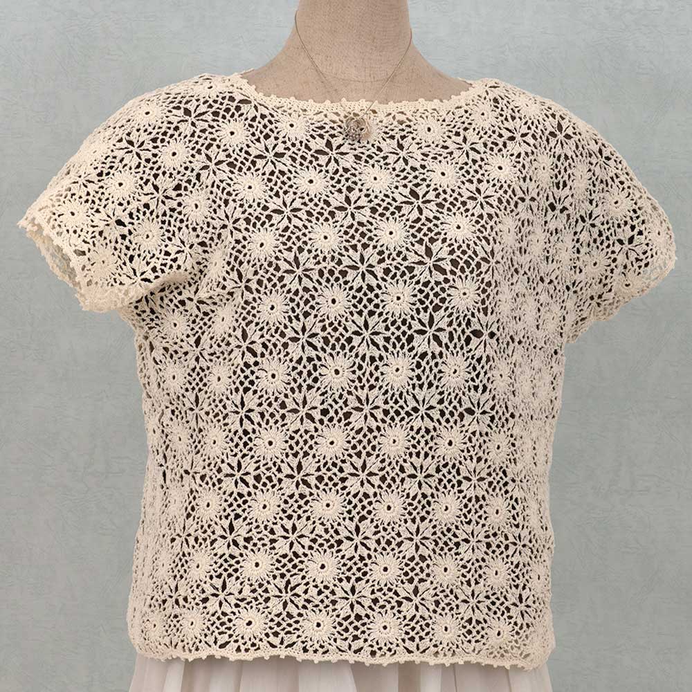 ホビーラホビーレ モチーフセーター［クロッシュコットン］