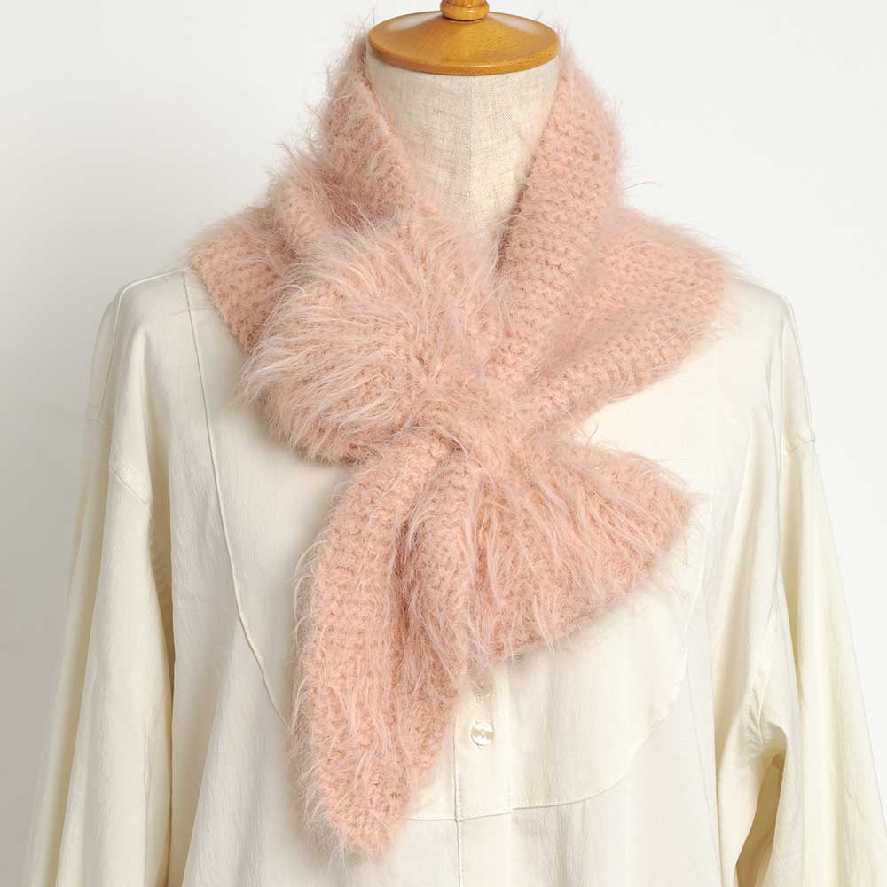 ホビーラホビーレ　リボンファーマフラー［ペールキャット］