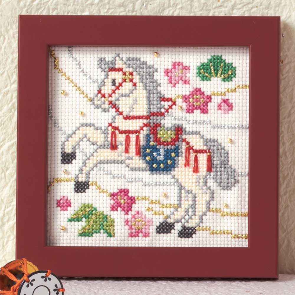 ホビーラホビーレ クロスステッチミニフレーム［うま］