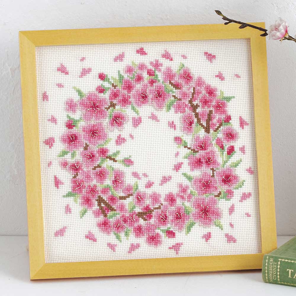 ホビーラホビーレ クロスステッチフレーム［桜のリース］