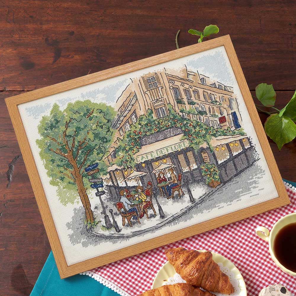 クロスステッチフレーム［Cafe de Floreのある街］
