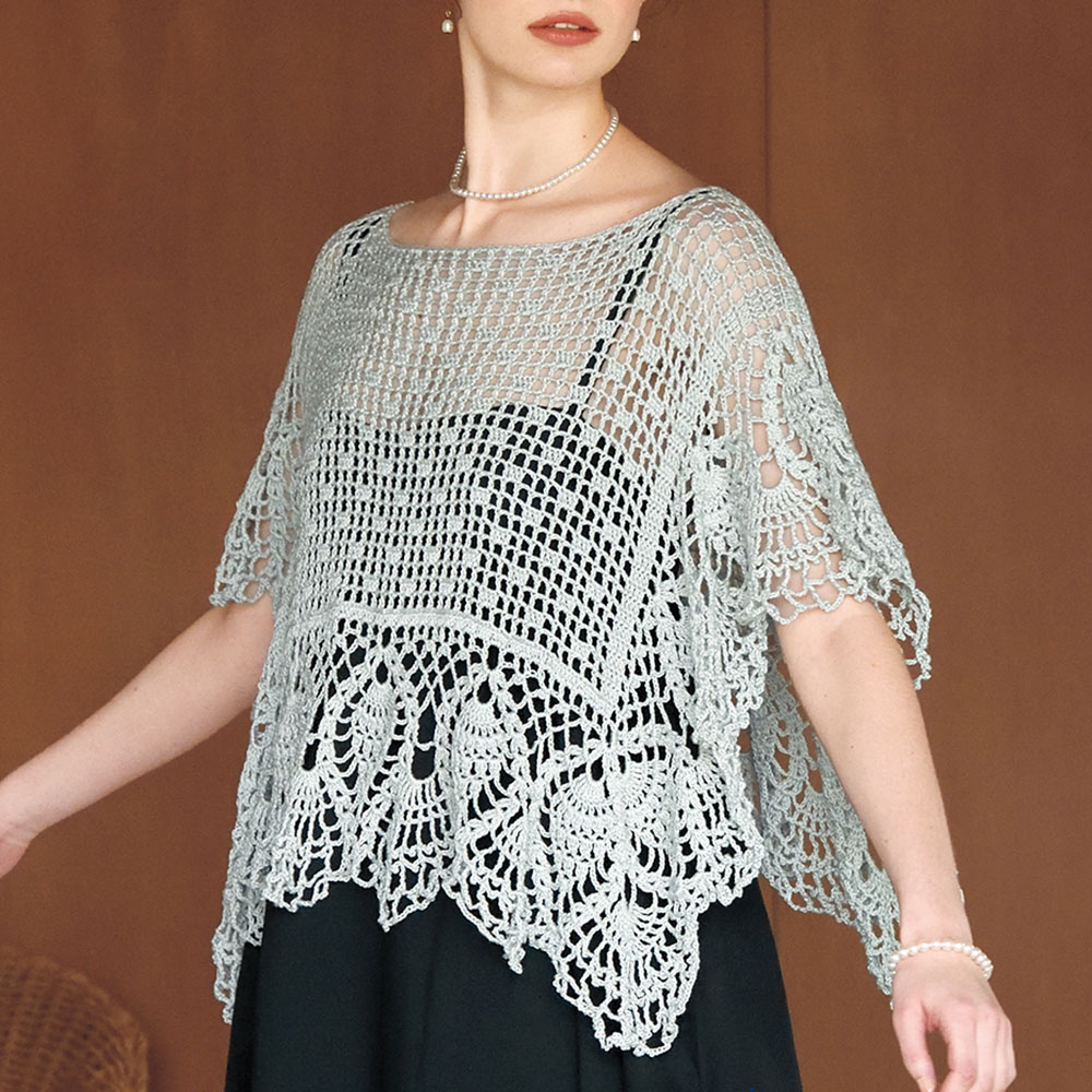 〈キット・編み図つき〉ホビーラホビーレ アンティーク2WAYベスト