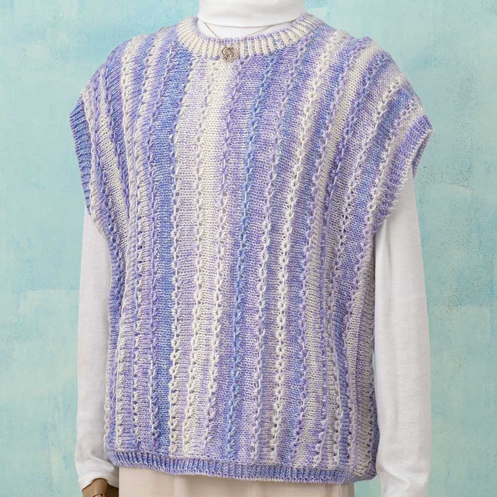 チェーン模様のたてじまベスト