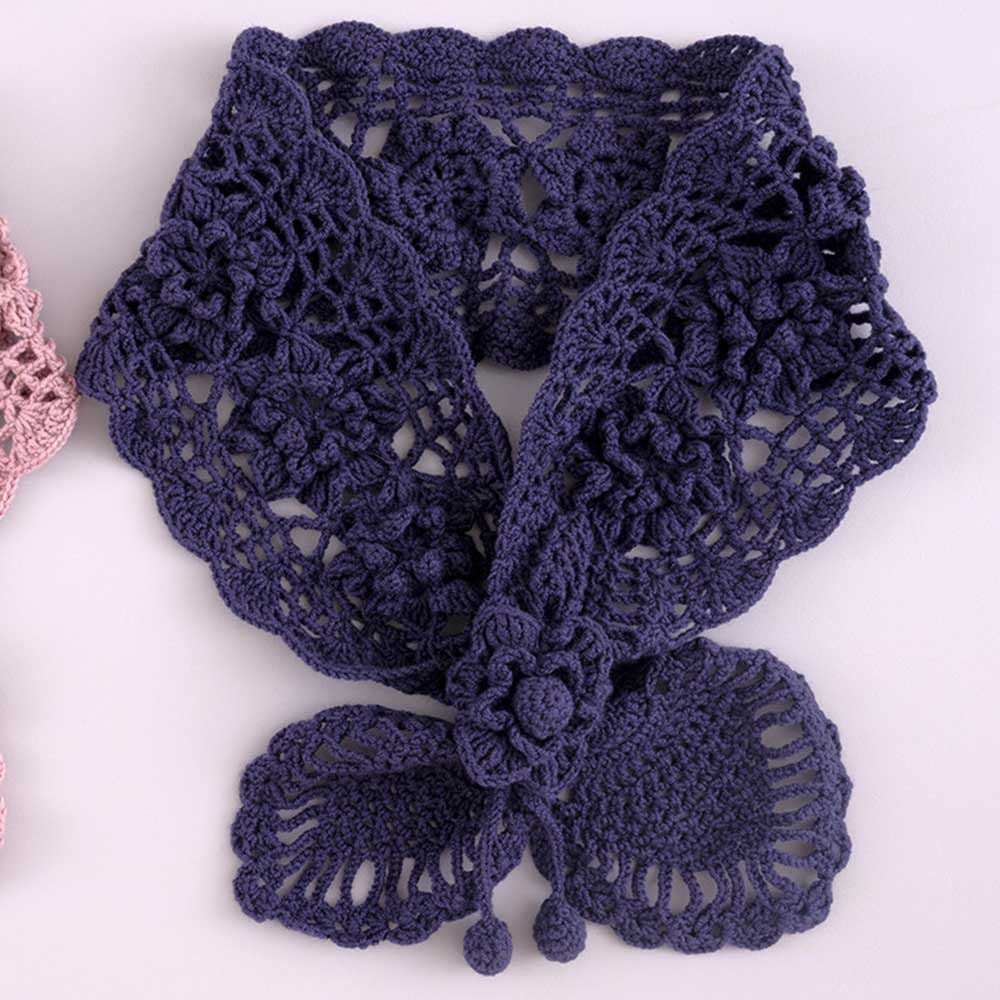 花モチーフマフラー［紫］