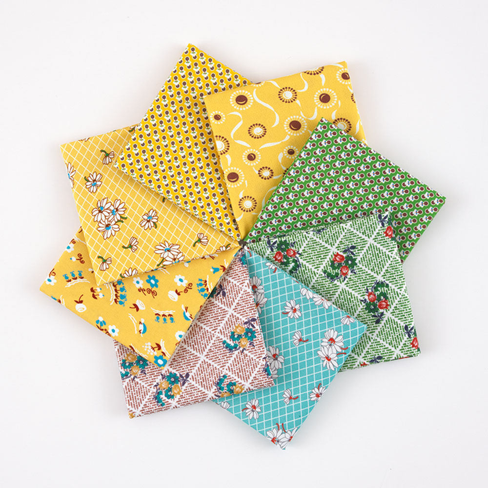 フイードサックコレクション8枚セット［グリーン・イエロー系］