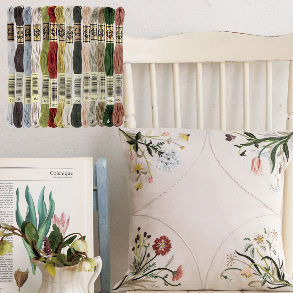 「四季の花のクッション」糸セット