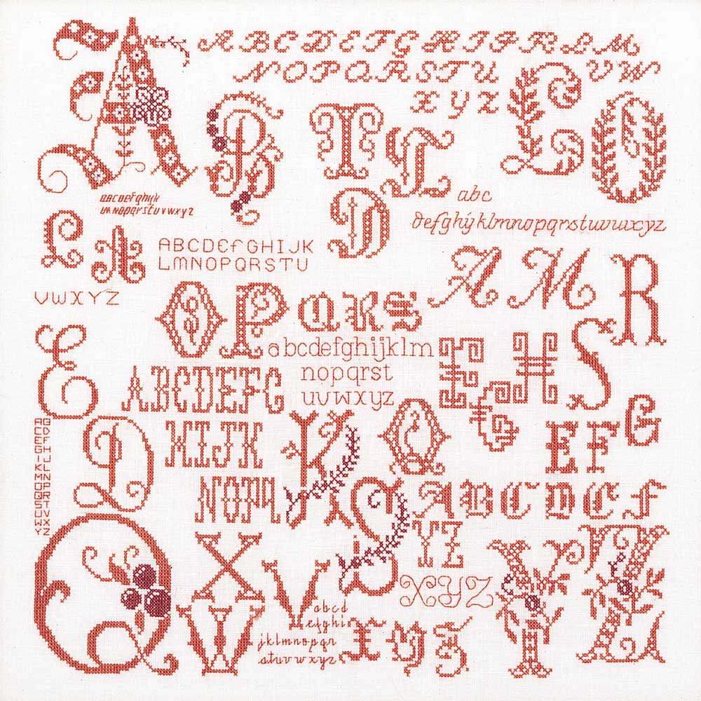 クロスステッチキット［アンティークアルファベットサンプラー］