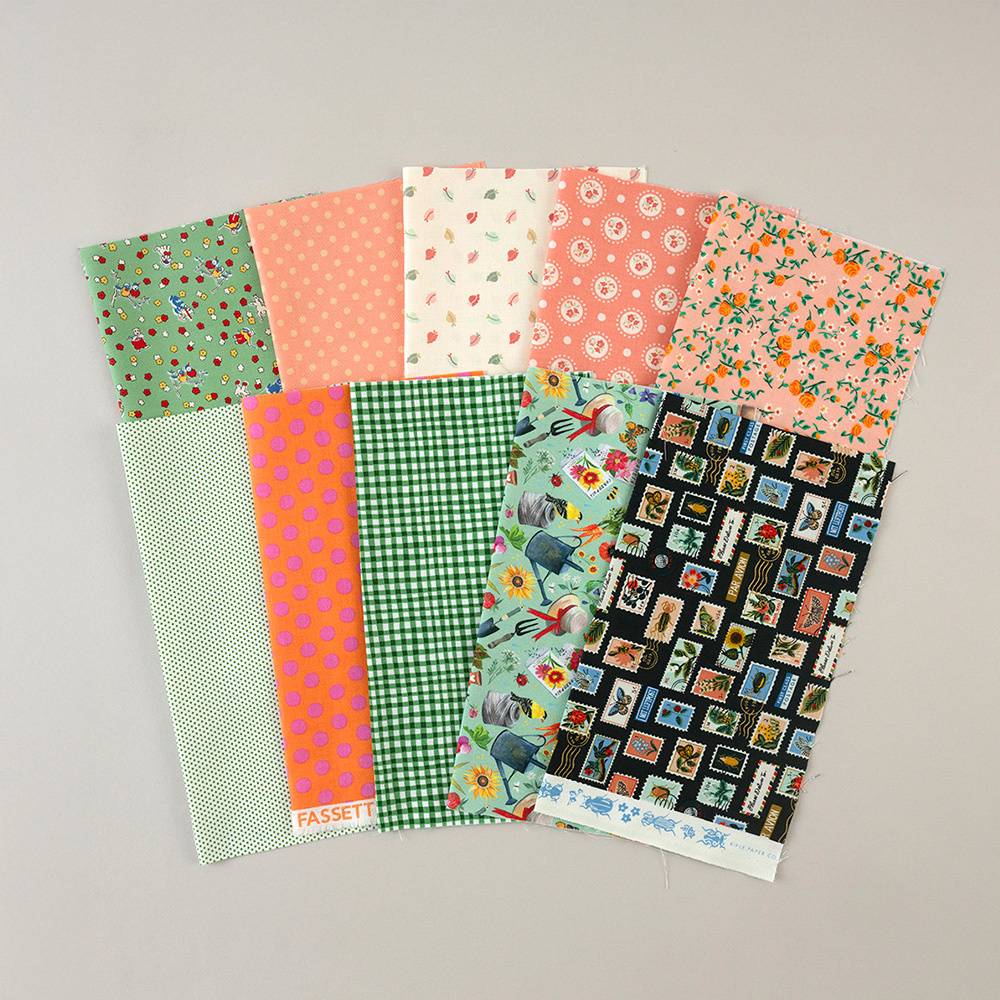 ブルードゥニームセレクトカットクロス10枚［オレンジ・グリーン系