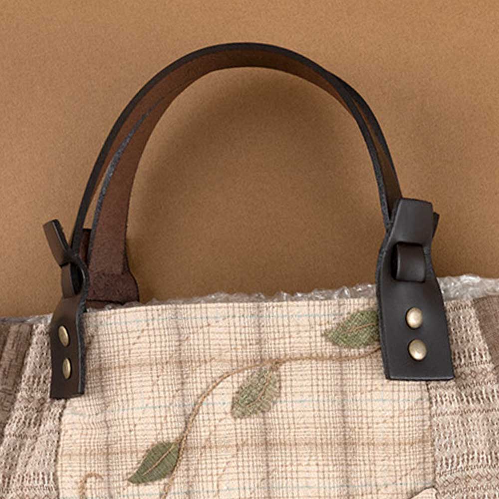 本革ハンドル カシメ・打ち具つき ［こげ茶］