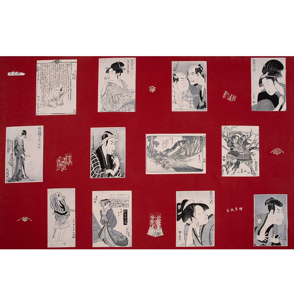 蔦重パネル柄［レッド］　1リピート単位