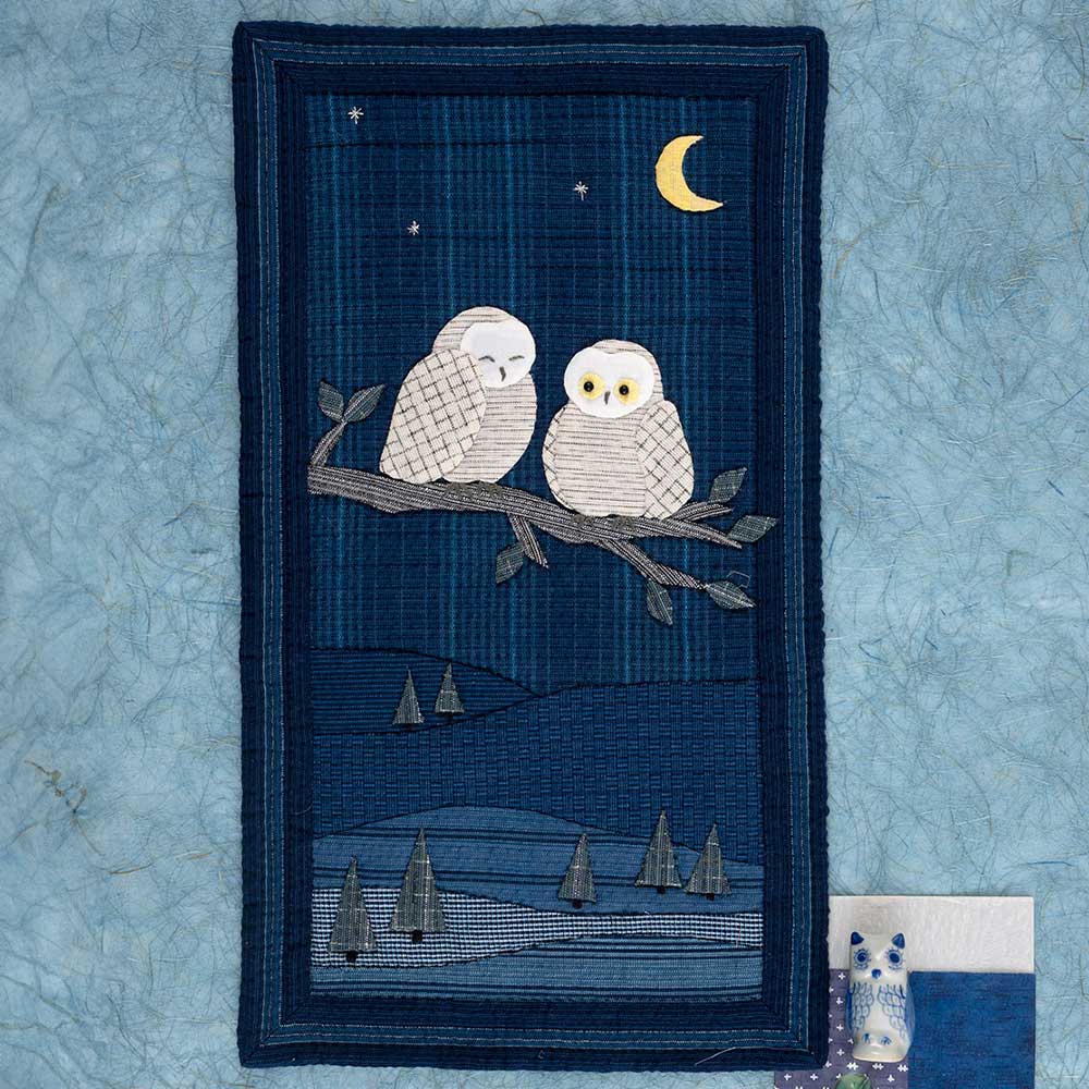 阿波しじら織ミニタペストリー フクロウ