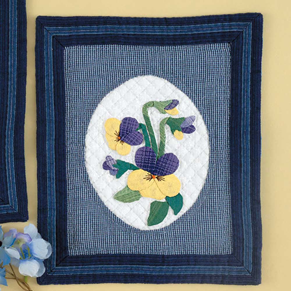 阿波しじら織 ミニタペストリー［ビオラ］