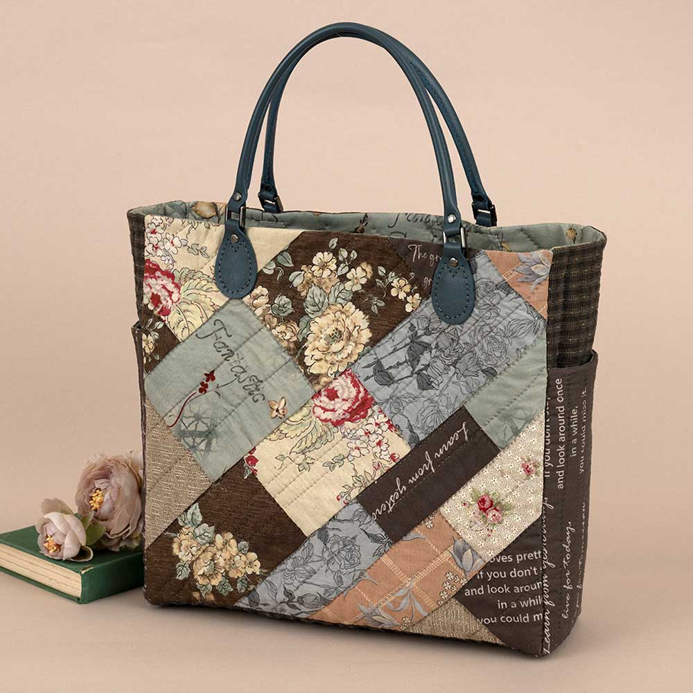 花柄プリント布でバッグ