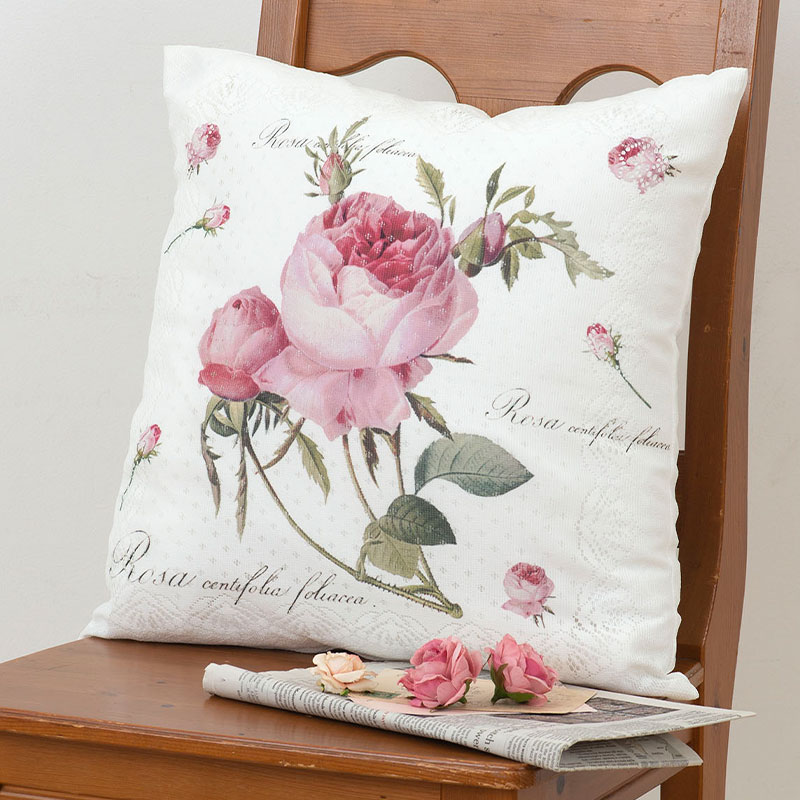 レースクッションカバー［バラ柄］