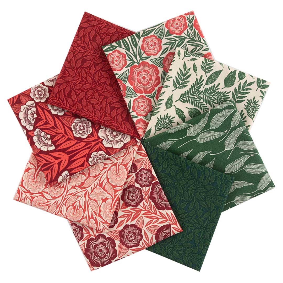 フラワープレス8枚セット［レッド・グリーン系］