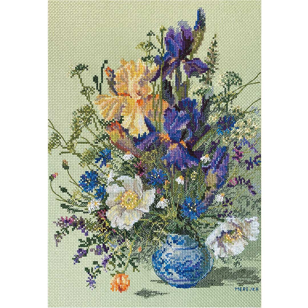 クロスステッチキット「アイリス＆ワイルドフラワー」