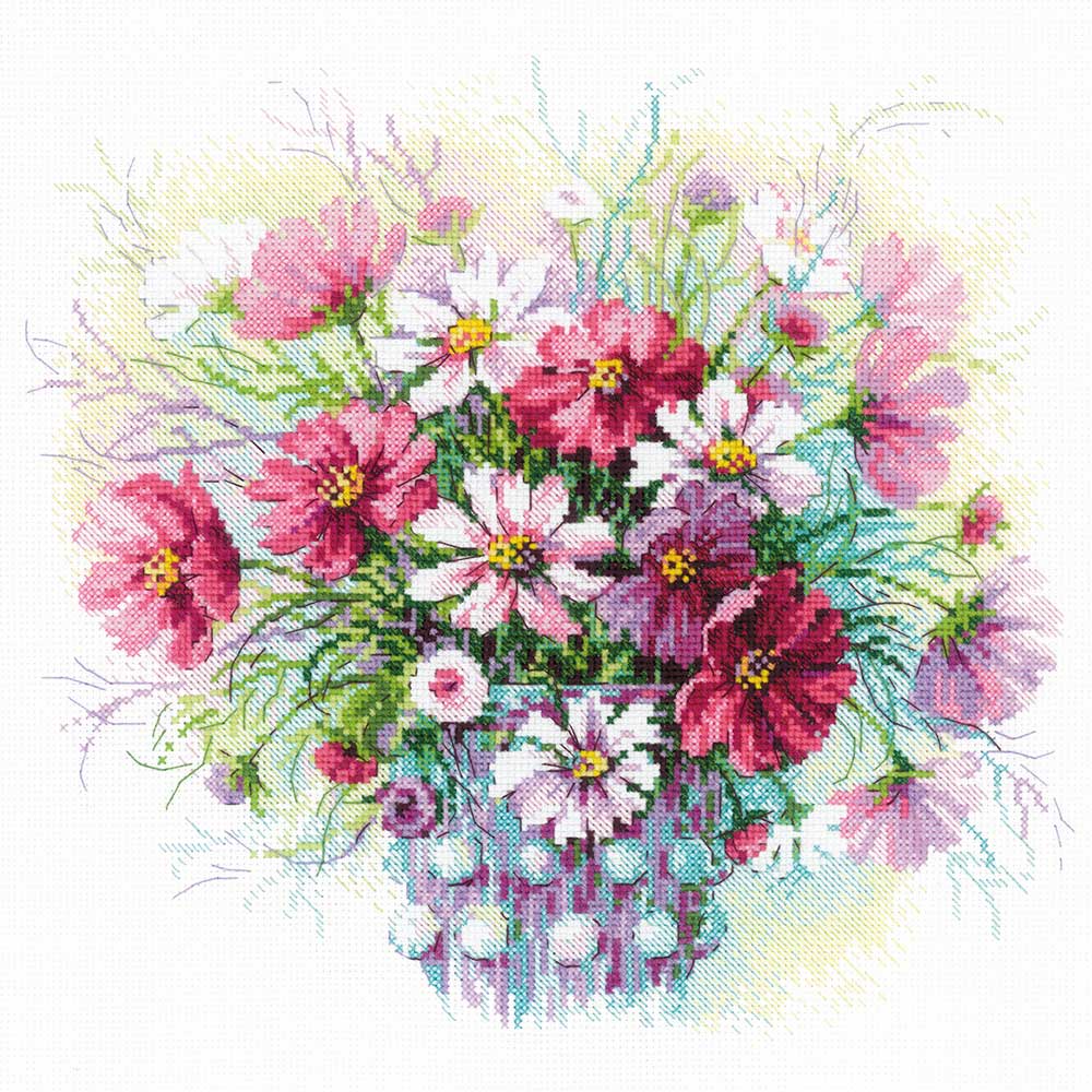 クロスステッチキット［ウォーターカラー・コスモス］