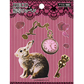 転写ワッペン[うさぎ・時計・鍵]