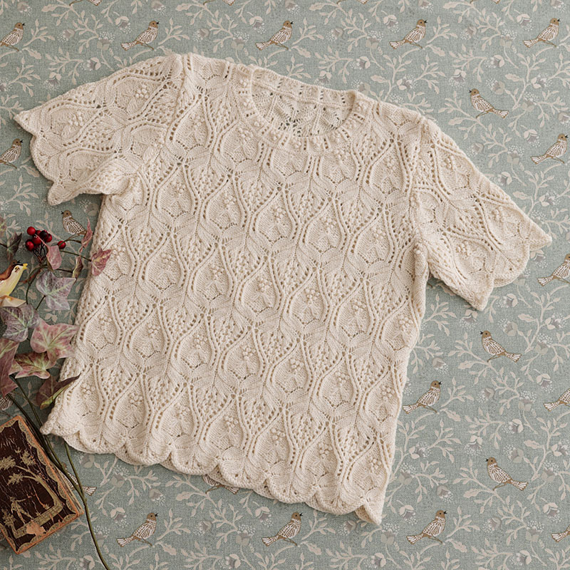 全図解編み図【配送】 可憐なレースのウィンターセーター