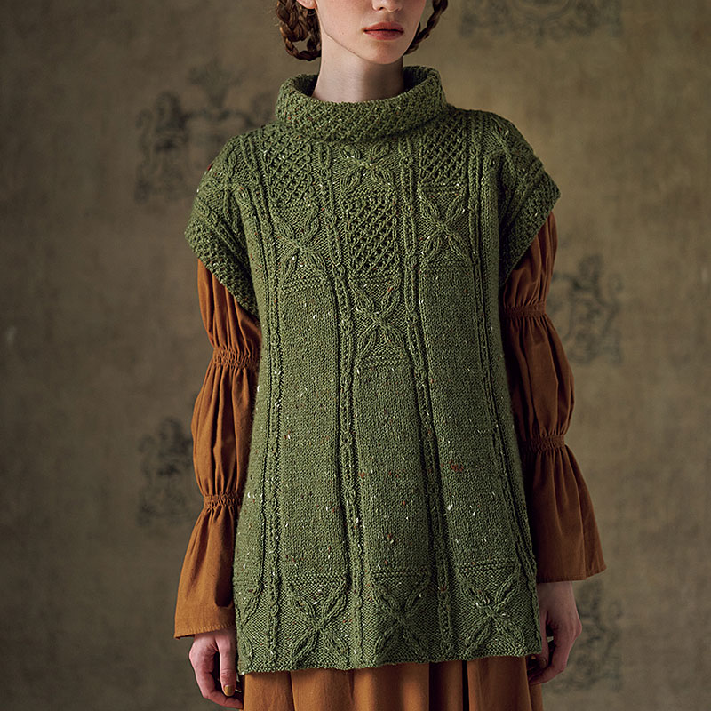 全図解編み図【配送】 秋色のチュニックベスト