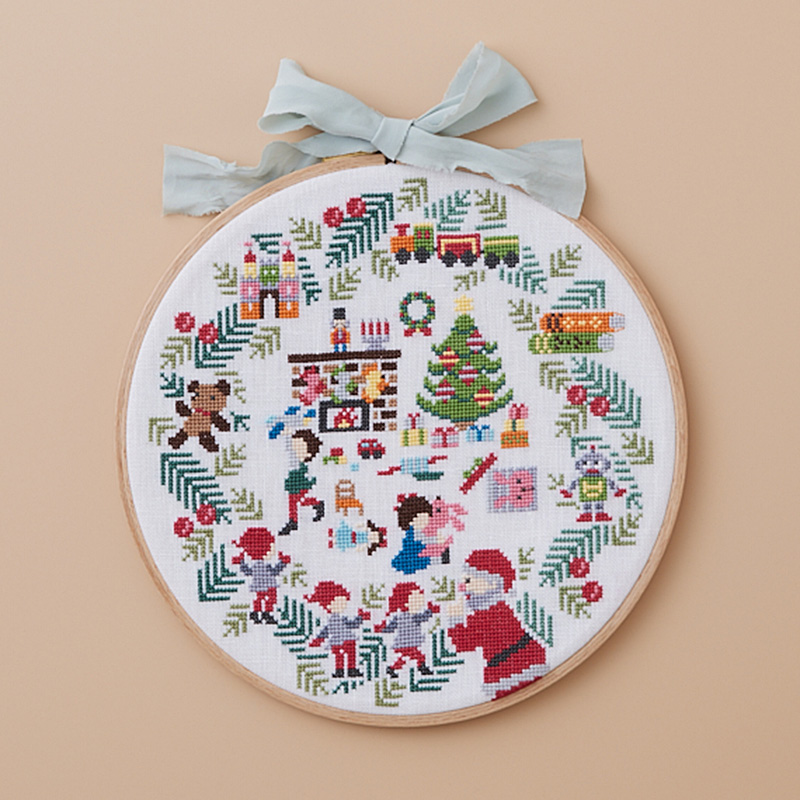 クリスマスの朝 刺しゅう枠飾り 『刺しゅう歳時記』刺しゅうキットシリーズ