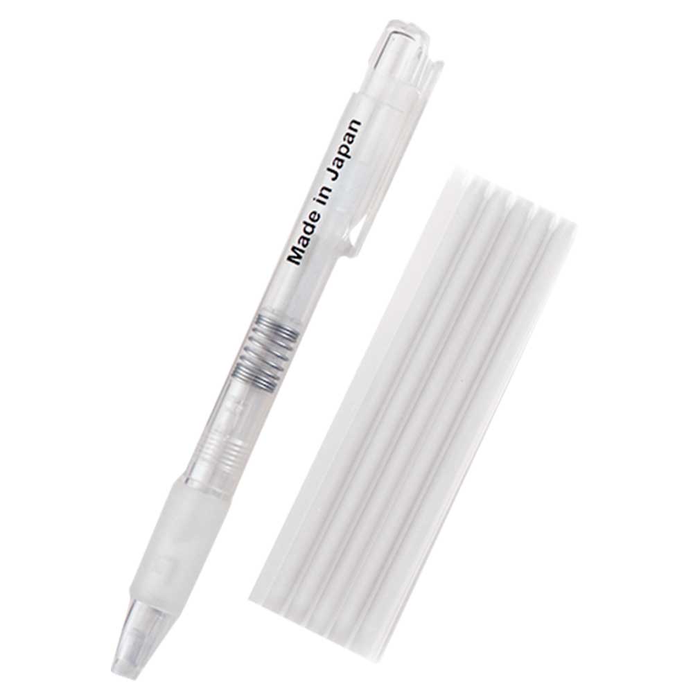 ノック式水性チャコ＆替え芯セット［白］