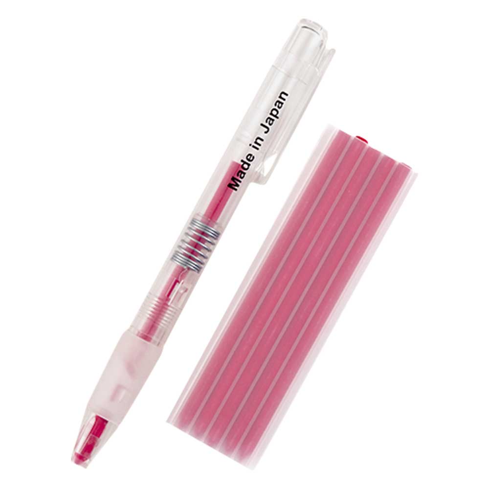 ノック式水性チャコ＆替え芯セット［ピンク］