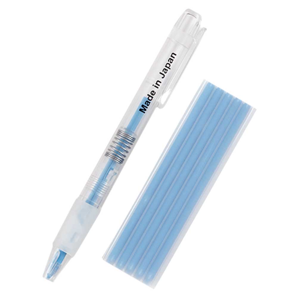 ノック式水性チャコ＆替え芯セット［ブルー］