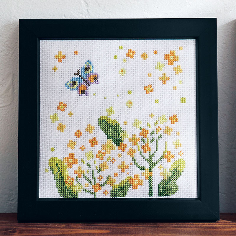 モダンアートなクロスステッチ「菜の花」