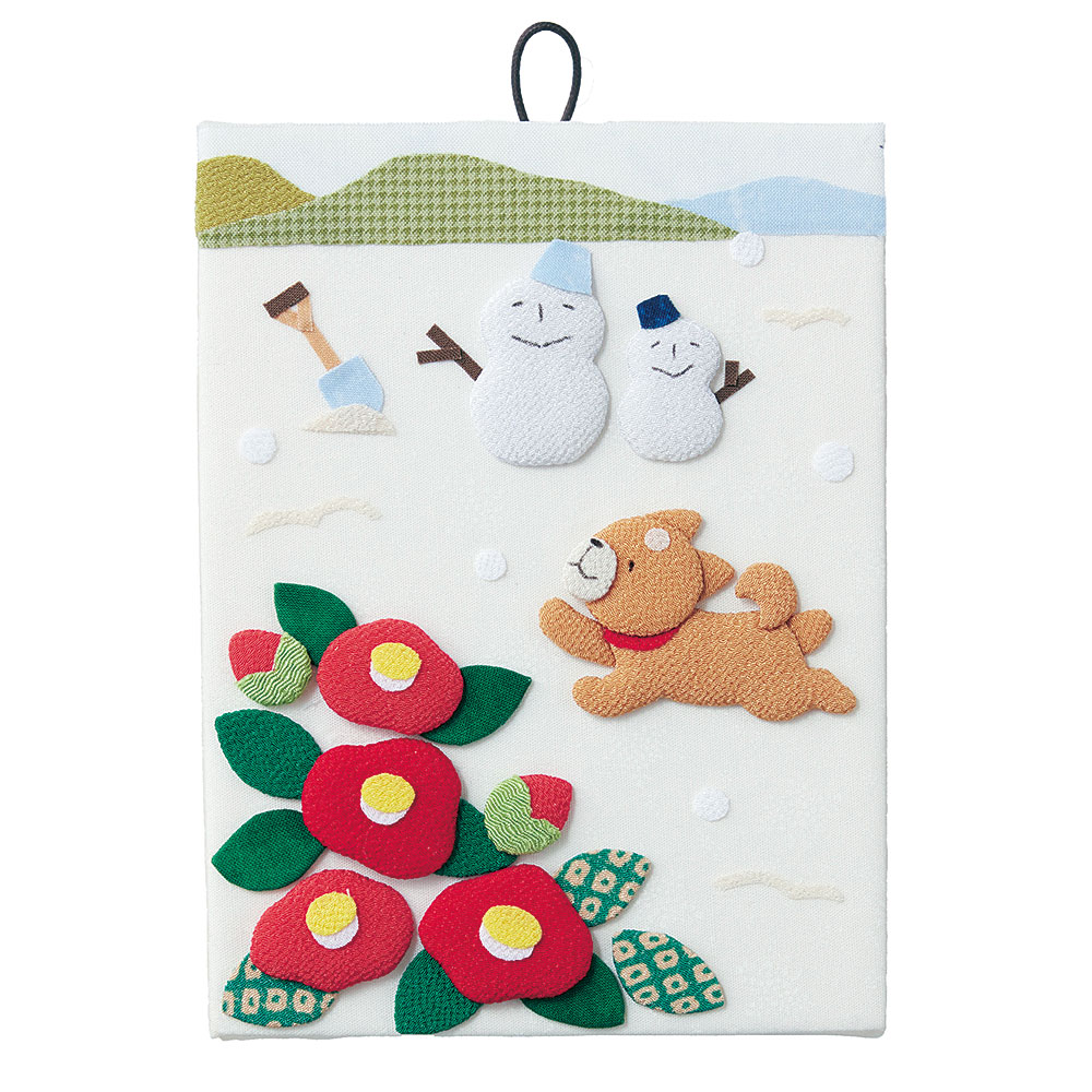 わんこの押し絵歳時記キット　雪だるま