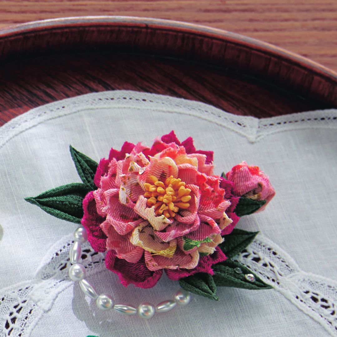 つまみ細工季節のお花キット　牡丹