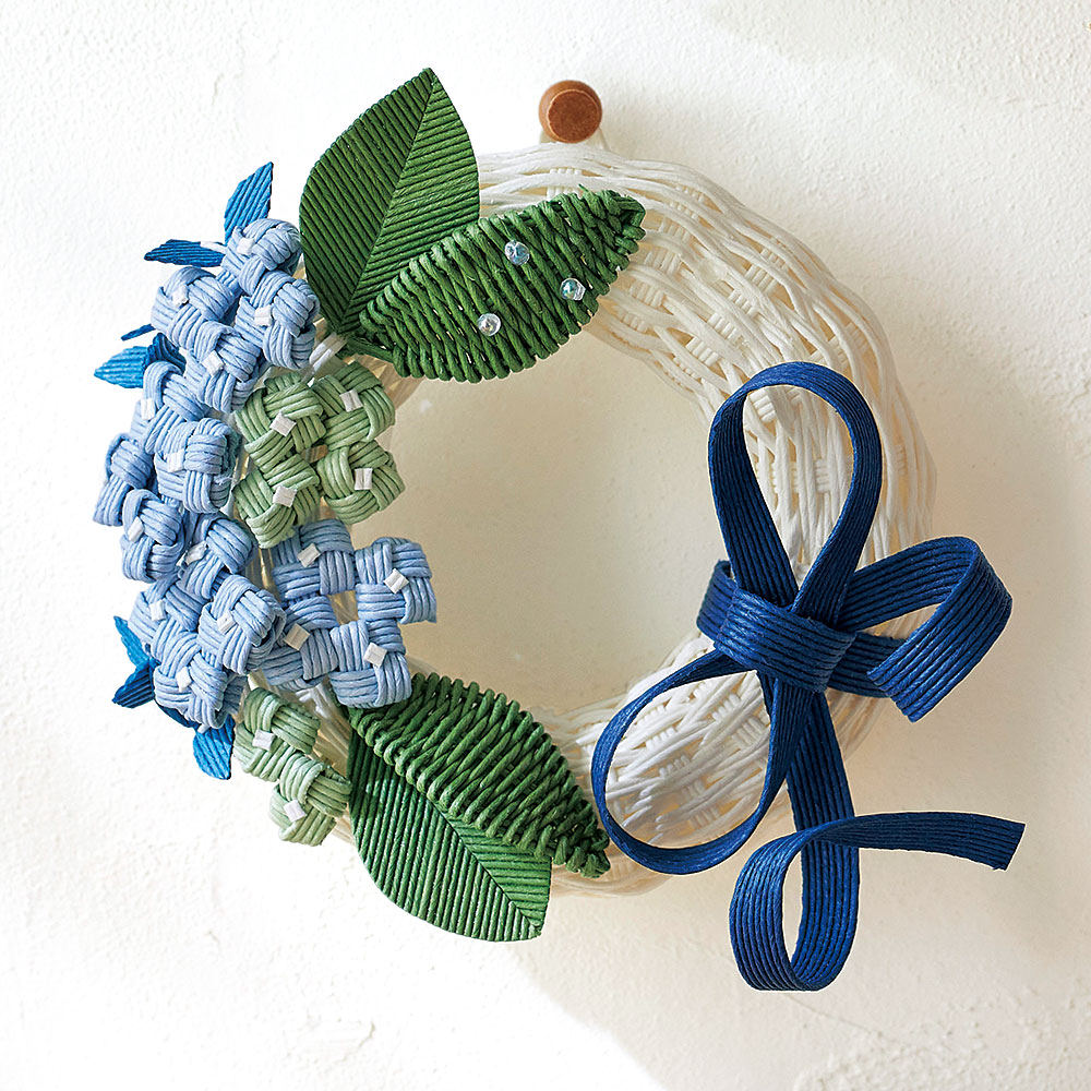 クラフトリースの歳時記　紫陽花を父の日に