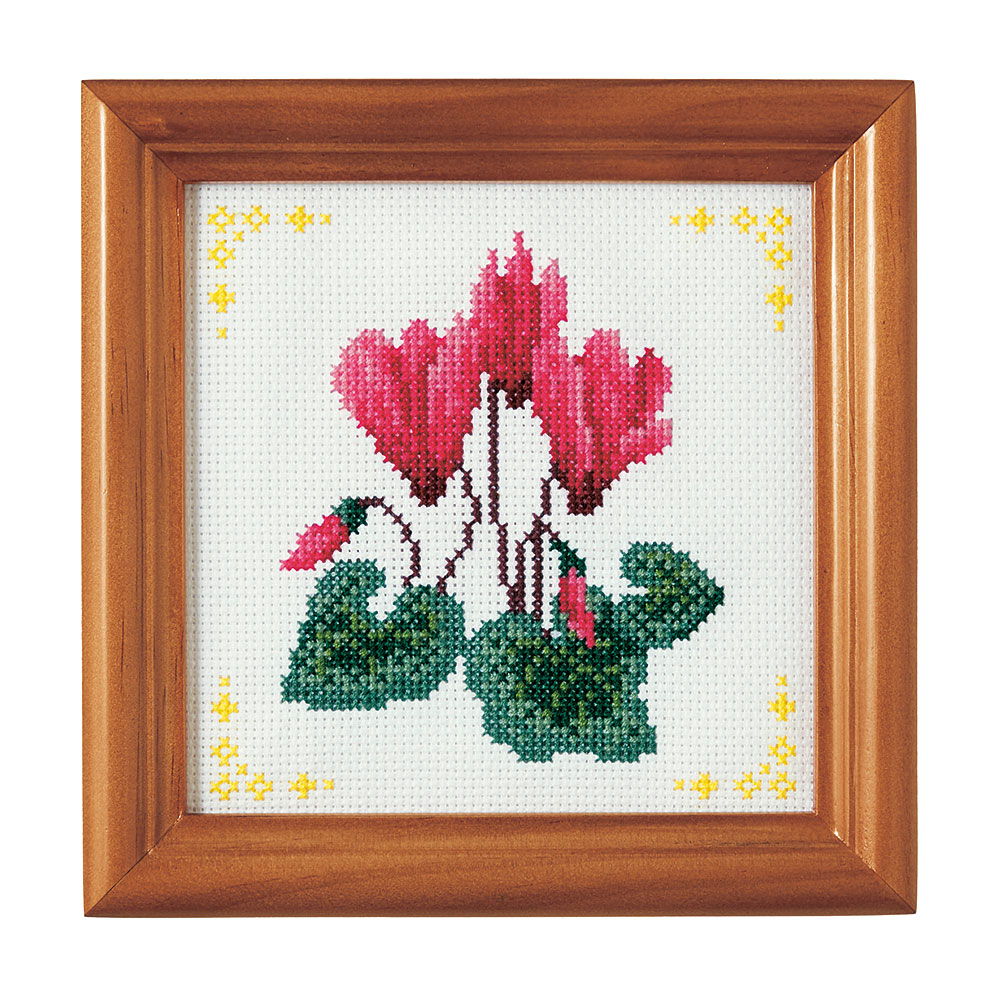 グラデーションを楽しむクロスステッチ　シクラメン