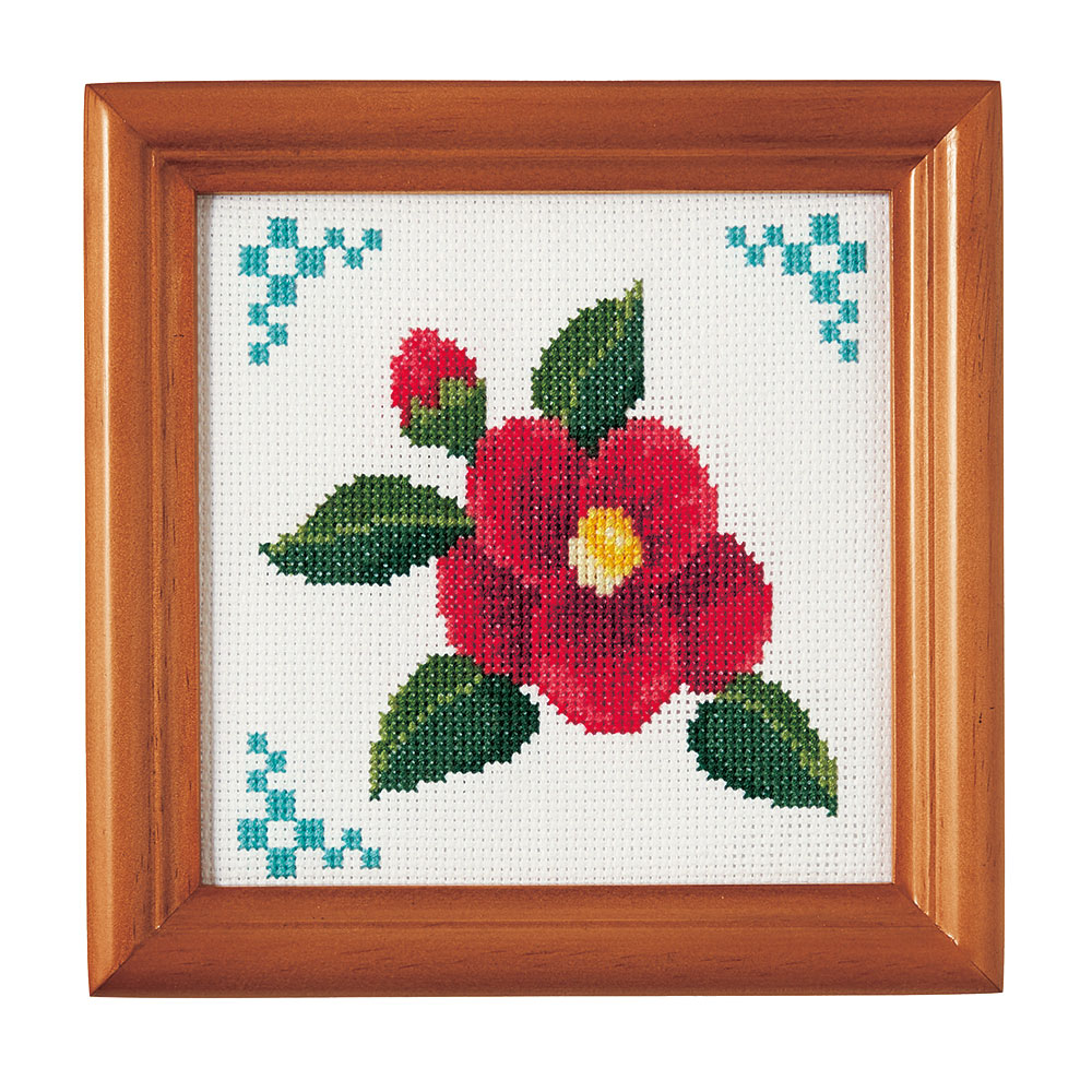 グラデーションを楽しむクロスステッチ　椿