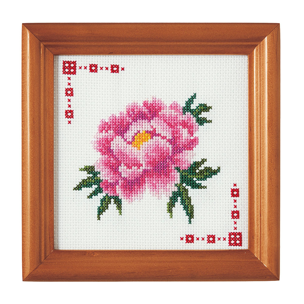 グラデーションを楽しむクロスステッチ　牡丹