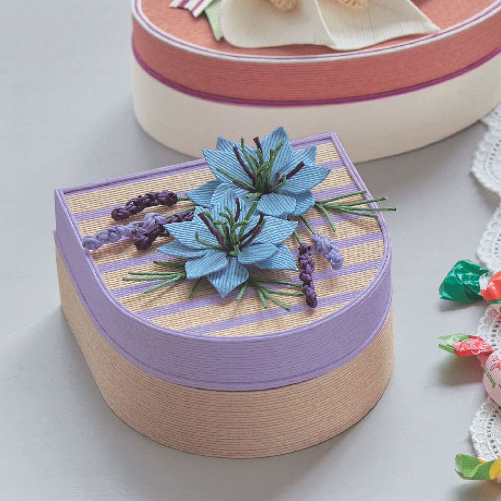 クラフトテープで作るお花の小箱　［ニゲラとラベンダー］