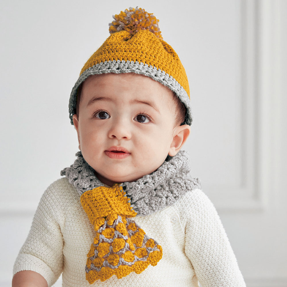 カギ針編みベビーニット手作りキット　ボウシ