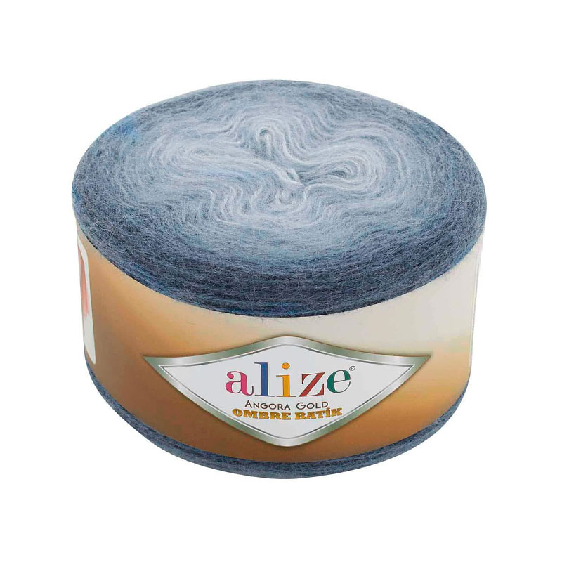 アンゴラゴールド オンブレバティック（7363）青系段染め