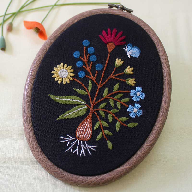 マカベアリスさんの刺しゅうキット「刺しゅうフレーム［不思議な花］」