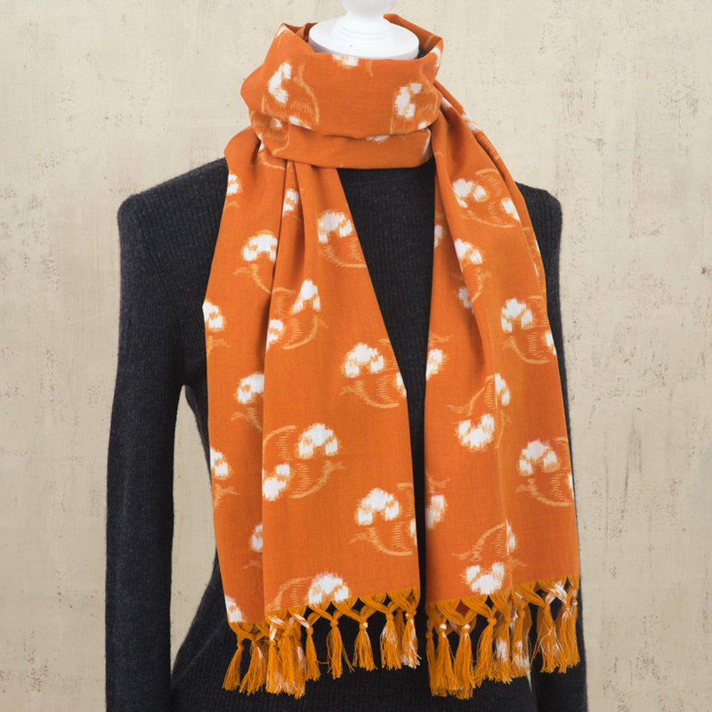 久留米絣のストール［綿花］