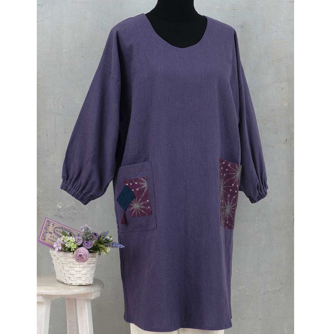 エプロンドレス［紫・雪の結晶柄］